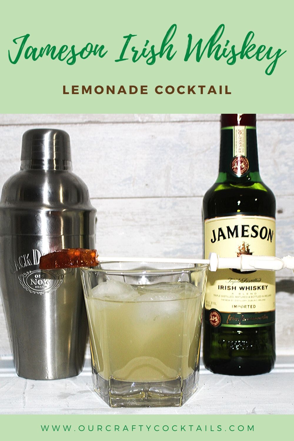 jameson irish whiskey with glass of lemonade