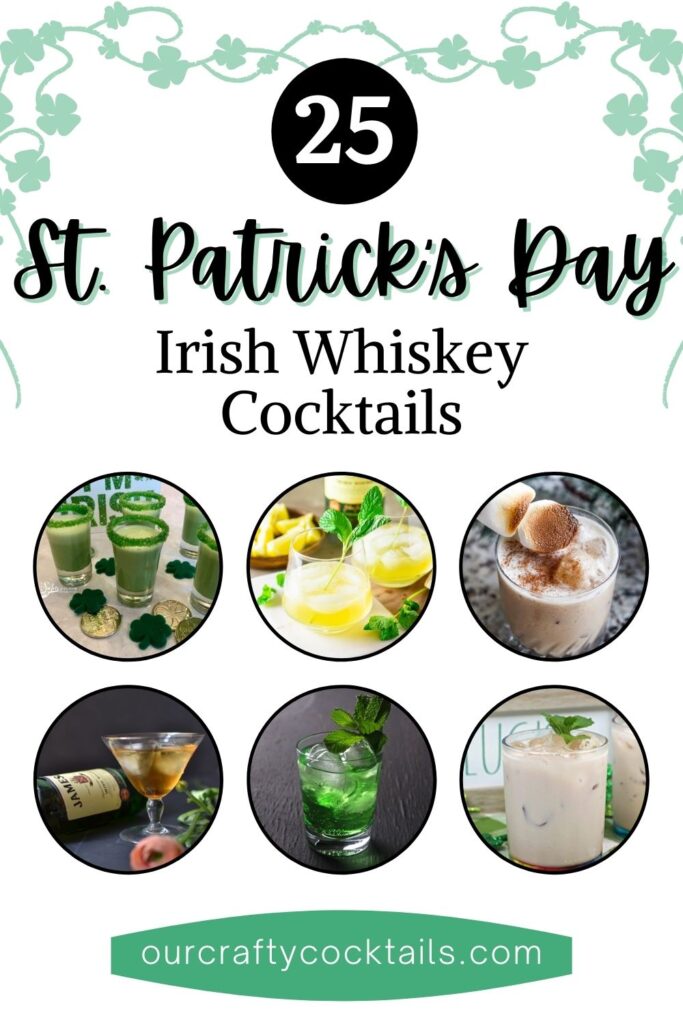collage of 9 irish whiskey cocktails