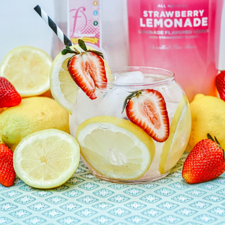 Strawberry vodka pink lemonade