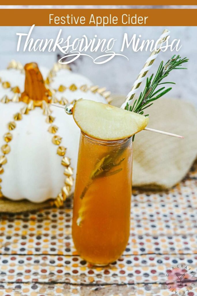 thanksgiving mimosa with apple cider pin image