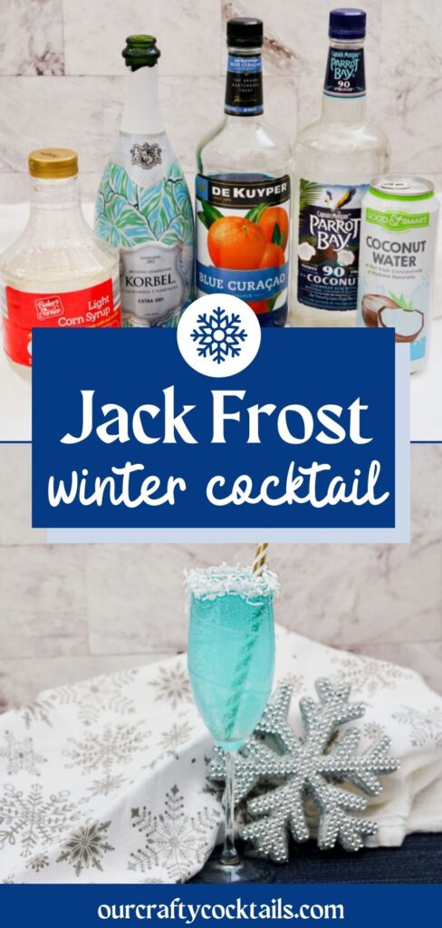 jack frost winter cocktail pin with text
