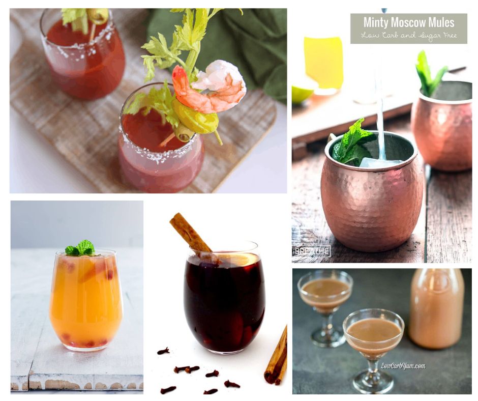 low carb cocktails collage